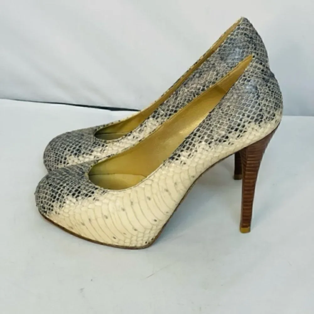 Stuart Weitzman Snakeskin Leather Platform Pumps 6M Very Good condition 4.5